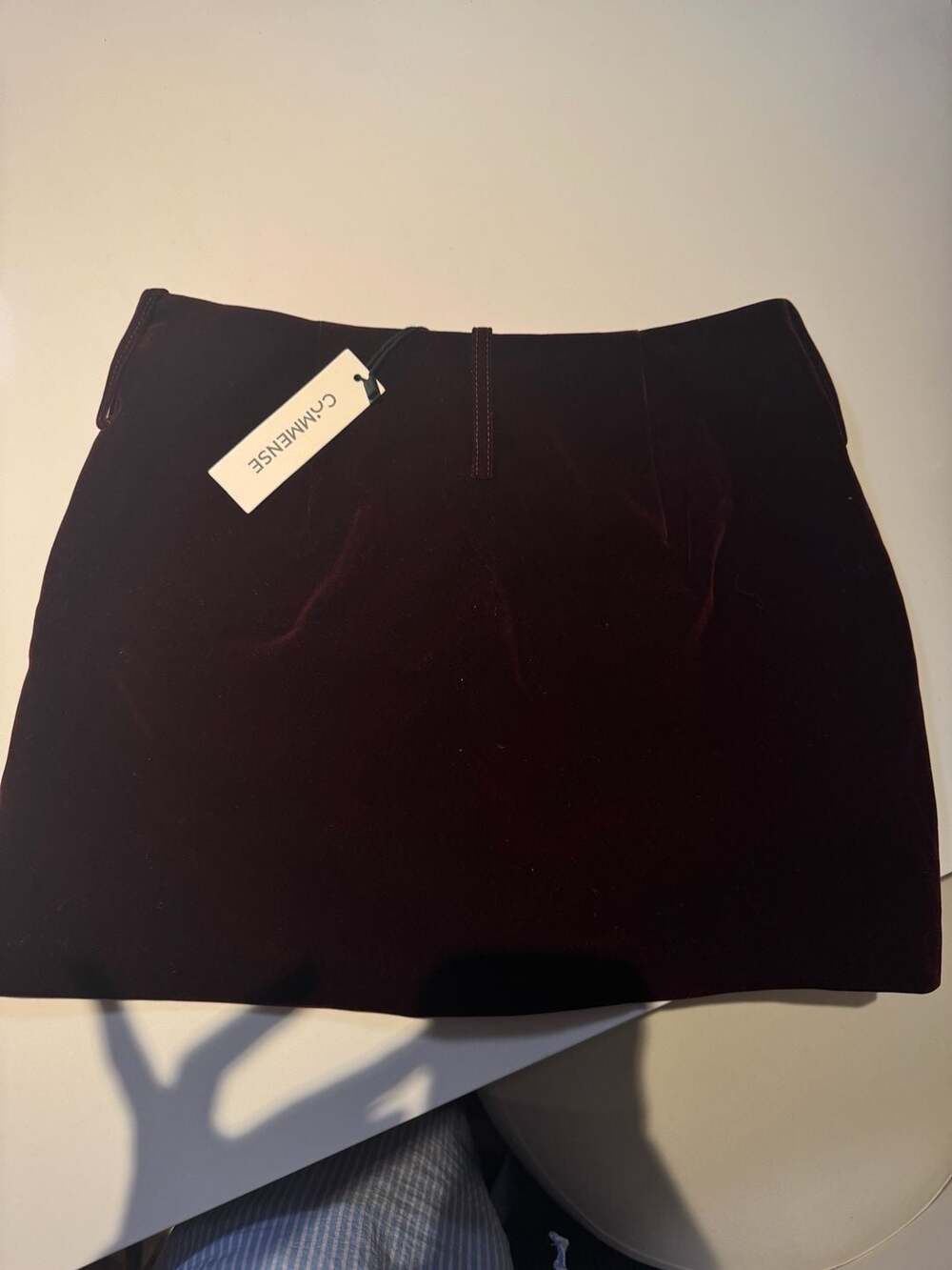 NWT Commense Velvet Mini Skirt Size S Burgundy Wine